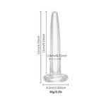 Sex Toys for Women Men Beginners 4.72 Inch Glass Mini Anal Plug with Flat Base Butt Plugs G-spot Dildo Vaginal Prostate Massage Stimulation Anus Opening Trainer Butt Stretcher - Transparent