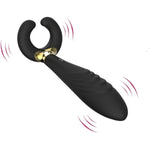 Silicone Vibrating Cock Ring For Men And Women G-Spot Rabbit Vibrator With 10 Powerful Vibration Modes Waterproof Rechargeable Clitoral Vagina Penis Stimulator Massager Adult Sex Toy For Coupl (Black)