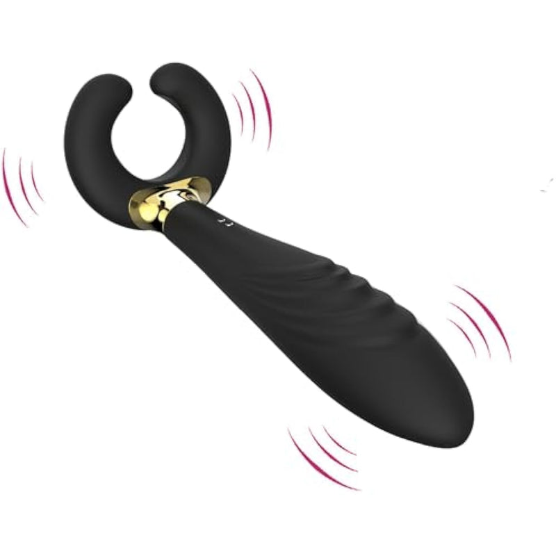 Silicone Vibrating Cock Ring For Men And Women G-Spot Rabbit Vibrator With 10 Powerful Vibration Modes Waterproof Rechargeable Clitoral Vagina Penis Stimulator Massager Adult Sex Toy For Coupl (Black)