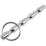 Male Hollow Stainless Steel Urethral Sounds Dilators With Penis Cock Rings Multi Beads Penis Plug