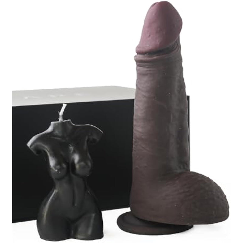 Velare Sensaflex Real Brown Dildo, Discreet Packaging, 8.3 Inch With Strong Suction Cup Soft Silicone Dildos Adult Sex Toys.