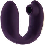 Share Satisfaction Sutra - Dual Stimulation Vibrator With Suction, 5 Suction Modes, 10 Vibration Patterns, Moveable Arm, Travel Lock Case, Waterproof, Usb Rechargeable - Purple