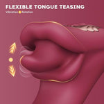 X-Puff Inflatable G Spot Vibrator, Powerful Tongue Vibrators Adult Sex Toys with 9 Licking Rotation & 9 Inflating Vibration Modes, Waterproof Silicone Female Sex Toy Dildos for Women Couples