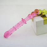 Double-Ended Crystal Dildos Glass Pleasure Wand Anal Plug - Pink Style Series (Style F)