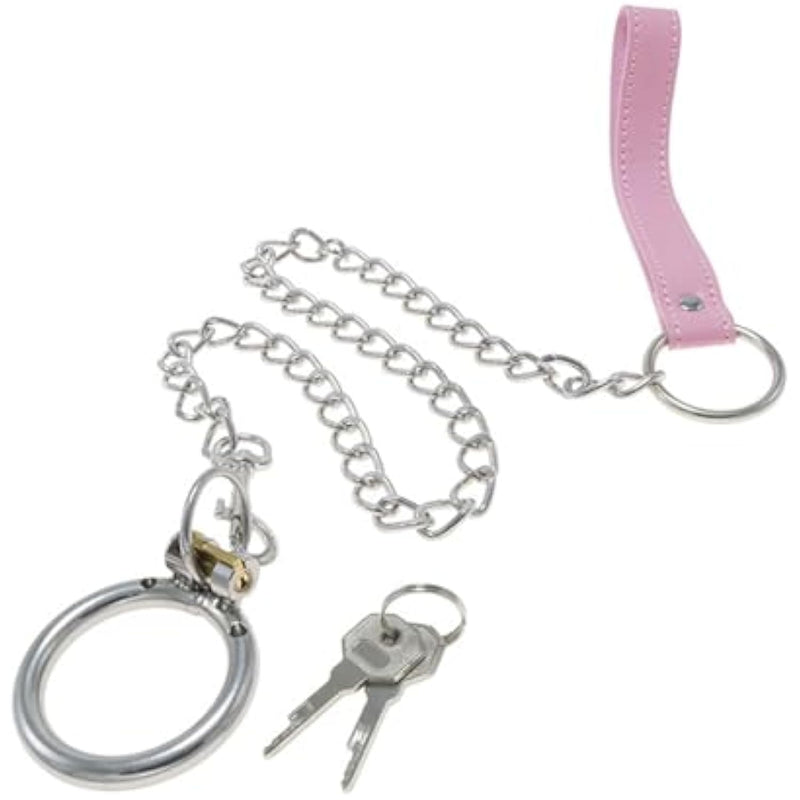 Adult Role-Playing Game Tools Sm Punishment Training Chain Leash Metal Bondage Penis Ring Male Enhancement Penis Ring With Key Cock Ring Set