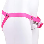 Chastity Devices Lock With Adjustable Belt For Mens Sissy Flat Inverted Chastity Cage Bdsm Slave Bondage Gear & Accessories Adult Sex Toys (Pink Butterfly+Pink Belt)