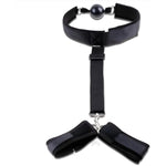 Mouth Gag With Bondage Strap Handcuffs, Bondage Set With Adjustable Ball Gag And Restraint Handcuffs Adult Sex Toys For Men Women Couples Bdsm Play