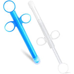 Lube Applicator For Women,Men,Female Lubricant Tube Shooter With 10Ml Scales [2 Pack+Storage Bag] Reusable, Smooth With Rounded Tip & Cap,Easy Use/Clean