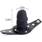 Leather Bondage With Detachable Silicone Dildo Mouth Gag Adjustable Head Harness Bdsm Fetish Slave Restraints For Men Women Couple