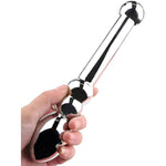 Metal G-Spot Dildo With Anal Beads & Massage Wand - Double-Ended Stimulator For Couples, Dual Pleasure Anal Plug And Clitoral Toy (Pd-S11)