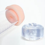 2Penis Pump Simulated Inverted Model, Realistic Sleeve Replacement Sealing Cap For 2.5-Inch Cylindrical Large Penis Pump Sleeve, Male Enhancement Growth Pump Cap (Pink + Clear)