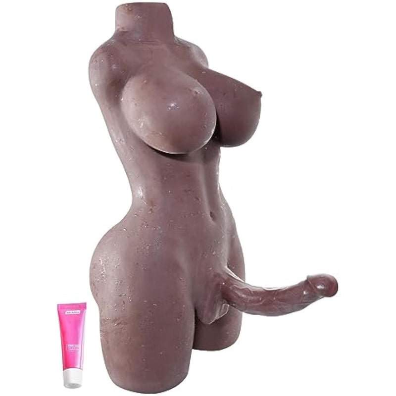 Shemale Sex Doll Torso With Realistic Dildo Breasts And Anal, Lifelike Transsexual Love Dolls Huge Penis Unisex Masturbation Adult Sex Toy For Men Women Couple Gay, 31.7Lb