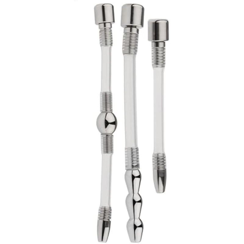 3 Pcs Urethra Trainer Set Chastity Lock Accessories Chastity Device Sex Toy Sound Urethral Plug Urethral Toy Urethral Masturbation Stick Catheter Sound Penis Plug Male Urethra Stimulation