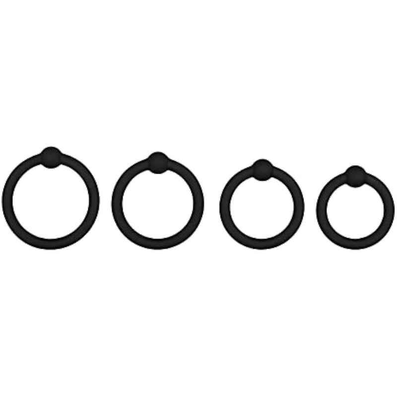 Be A Man Cock Rings - Set Of 4 Penis Rings, Glans Rings For Longer, Harder Erections - Skin-Friendly Silicone, 4 Sizes (25-32Mm)