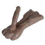 Realistic Male Sex Doll with Adjustable Dildo for Women's Masturbation, 13.36 Inch Dark Brown Torso