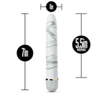 Swept Away - 7 Inch Satin Smooth Personal Massager Wand - Perfect For External Clitoral Vaginal Stimulation - Body Safe Vibrator - Splashproof Sex Toy For Couples Women - White Marble