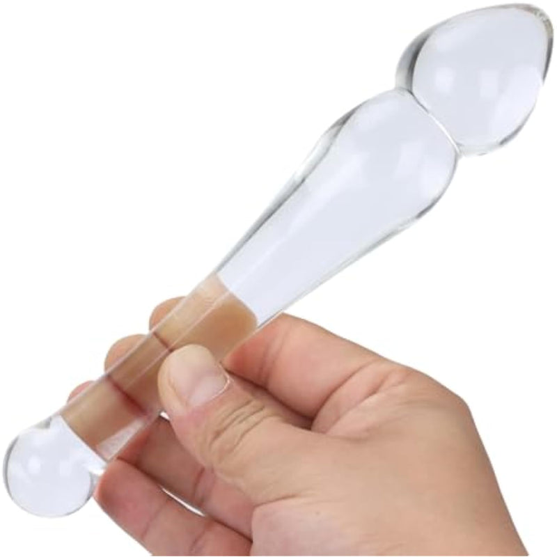 7.5'' Clear Glass Dildo Transparent Crystal Penis G-Spot Stimulation Anal Plug Female Masturbator