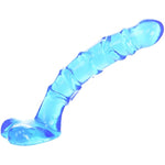 Doc Johnson Raging Hard-Ons - Slim Line - 7 Inch Ballsy (7.4 in. Long and 1.2 in. Wide) - Heavily Veined - Dildo - Great For Anal Beginners, cobalt blue, 0279-20-AM