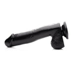 Black Lynx 10-Inch Realistic Dildo with Balls, Enhanced PVC Material