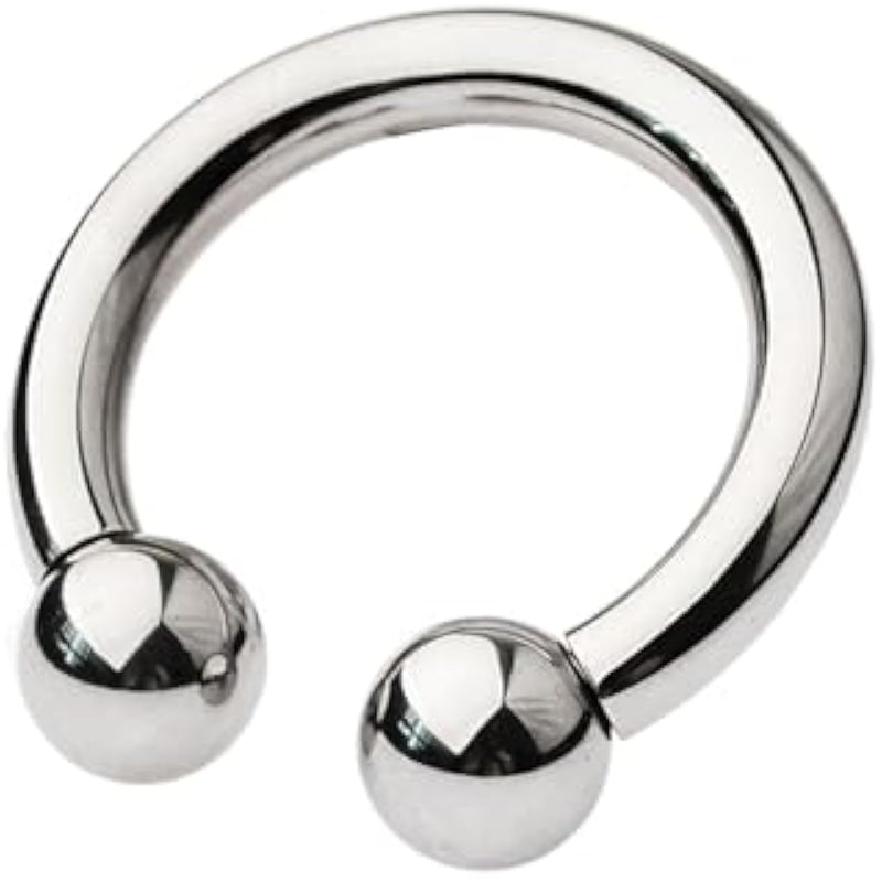 Chastity Penis Ring With Round Head Massage Beads, Male Glans Ring Weighted Scrotum Pendant Stretcher In 4 Sizes, Cock Ring Sm Bondage Sex Toys For Men (Silver,40Mm)