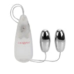 Pocket Exotics Wired Remote Double Bullet Vibrator - Sex Toys For Couples - Adult Vibe Eggs Massager - Silver