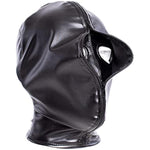 Full Face Double Layer Headgear - Zipper Restraint Head Hood Leather Bondage Masks Bdsm Fetish Breathable Hood
