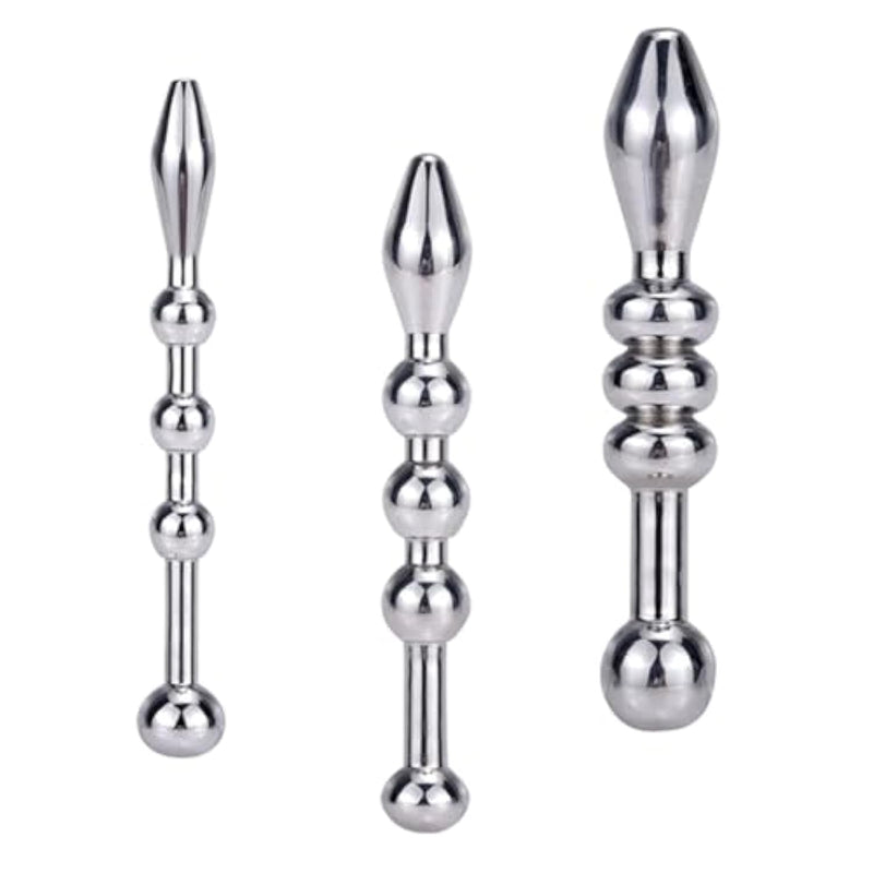 Metal Sperm Lock Urethral Plug Penis Plugs Urethra Dilatation Stainless Steel Horse Eye Rod Male Masturbate Sex Toys Set Of Three