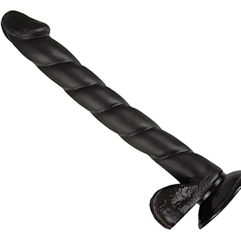 Super Long Screw Dildos Giant Anal Beads Plug Thread Penis For Man Woman And Couples Sex Toys, Black