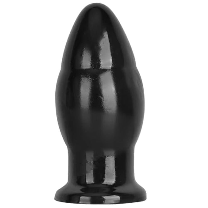 Large Black Butt Plug with Soft PVC Material and Smooth Surface