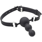 Mouth Gag Silicone Simulation Triple Ball Cock Dildo Penis Adjustable With Gags Bondage Adult Sex Toys Bdsm