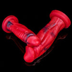 Red Monster Dildo - Silicone Large Thick Dildo With Strong Suction Cup For Advanced Players - Realistic Lifelike Fake Penis For Sensual Pleasure - Anal Adult Sex Toys For Women And Men (L)