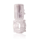 Clear Rechargeable Vibrating Cock Ring for Couples - Stretchy Silicone Penis Ring with 3 Speeds and 60 Minute Runtime