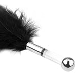 Sm Feather Teaser Stick Flirtatious Anal Plug Sm Adult Feather Tickler Multifunctional Training Prop Black