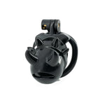 Hollow Chastity Cage Sex Toy With Bullhorn Design, Penis Cage Set With 4 Different Sizes Of Fitted Carabiners, Invisible Locking Mechanism (Black)