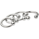 Chastity Penis Ring With Round Head Massage Beads, Male Glans Ring Weighted Scrotum Pendant Stretcher In 4 Sizes, Cock Ring Sm Bondage Sex Toys For Men (Silver,40Mm)