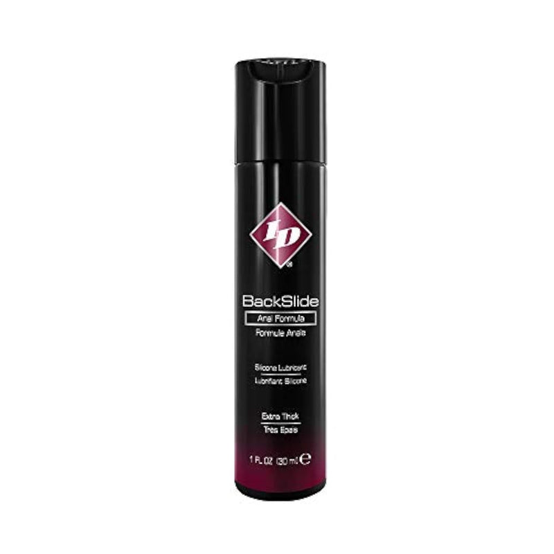 ID Backslide Premium Silicone Anal Lube for Men, Women, and Couples - 1 FL Oz Bottle