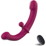 Vibrating Double Ended Dildo For Lesbian, Silicone Strapless G-Spot Dildo Vibrator Wireless Fake Penis With 10 Vibration Modes, Adult Sex Toys & Games For Couple Anal Play