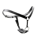Women's Adjustable Leather Chastity Belt for Couples - Sexy Thong Design with Three Openings, Perfect for Role-Play and Adventurous Experiences