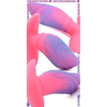 Anal Plug With Thick Curved Base - Pink + Blue Silicone Wearable Butt Plug Dilator - 4.41 X 1.3 Inch Anal Stretcher Fantasy Prostate Sex Toys For Men Women Masturbation