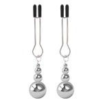 Adjustable Metal Nipple Clamps with Gourd Pendant for Couples - Non-Piercing Adult Sex Toys