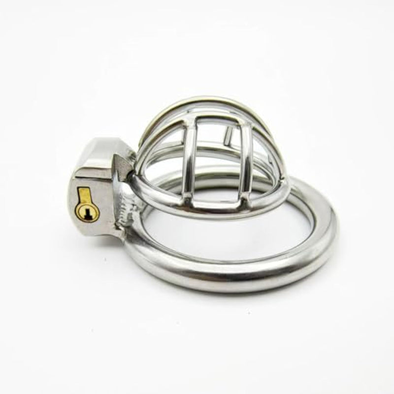 Stainless Steel Male Chastity Device, Ergonomic Design Locked Penis Cage For Men Penis Exercise And Abstinence, Chastity Device For Men Or Couples (Penis Cage D, 45)