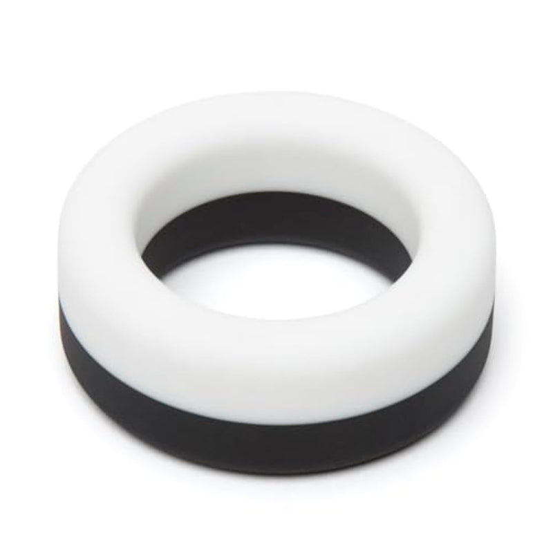Cock Ring - Extra Thick Soft Silicone Penis Ring - Snug & Comfortable - Waterproof - Black/White