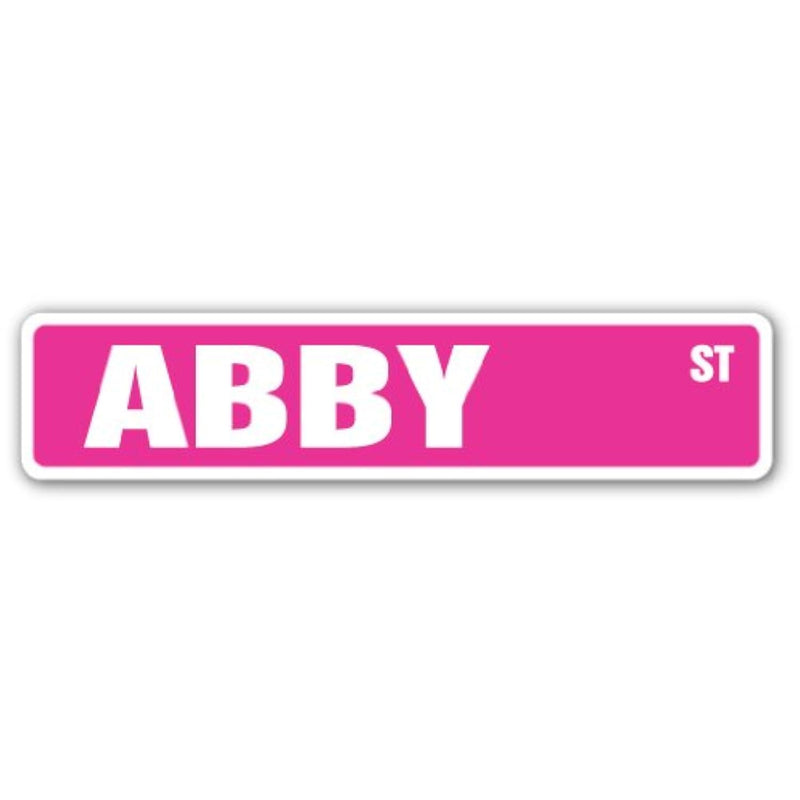 Abby Street Sign Childrens Name Room Sign | Indoor/Outdoor |  18" Wide Plastic