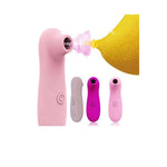 Portable Silicone Suction Massager with 10 Adjustable Speed Settings - Pink