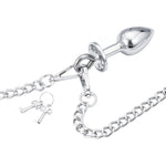 Handcuff Anal Plug Butt Bondage Metal Restraint Fetish Sm Bdsm Adult Sex Toy Long Chains Stainless Steel For Couples And Lover