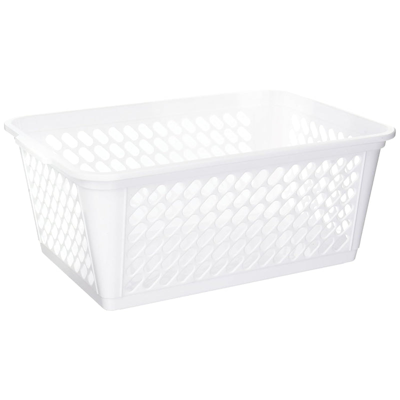 School Smart Large Storage Basket, 17-3/4 X 11-3/4 X 7 In, White