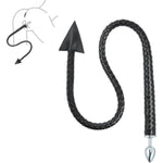 Adult Plug Tail Devil Tail Butt Plug,Anal Butt Plug Tail,Stainless Steel Metal Anal Plug With 42In Devil'S Whip,2 In 1 Anal Sex Toys For Couples Beginners Bdsm,Anal Trainer Bdsm Toys,Bdsm Flogger