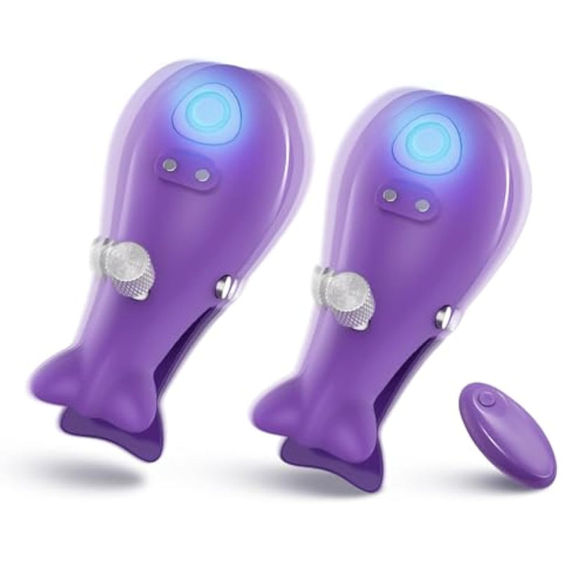 Nipple Toys Female Clit Clamp - 2In1 Electric Breast Clitoral Sex Toy Bdsm Vibrators With 10 Vibrating Mode Adult Toy Sexual Massager Game For Woman And Couple Pleasure,Wireless Remote Control