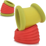 Double Penis Ring For Men - Green + Red Silicone Cock Ring For Harder Longer Stronger Erections - Erection Enhancing Sex Toy