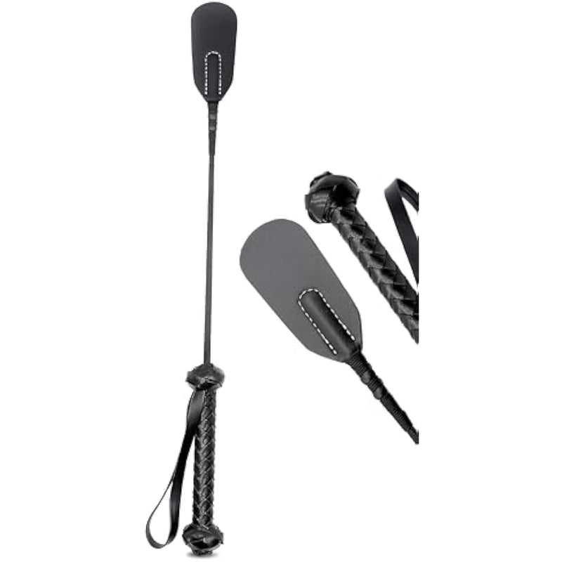 18 Inch Black Luxury Sex Bdsm Crop Sex Paddle Premium Bondage Whip Spanking Crop Bdsm Whip Adult Sex Toy